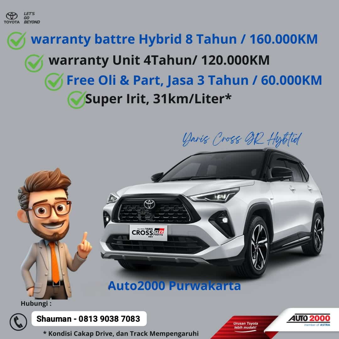 Promo Toyota Yaris Cross GR Hybrid: Garansi dan Keiritan Luar Biasa di Auto2000 Purwakarta!